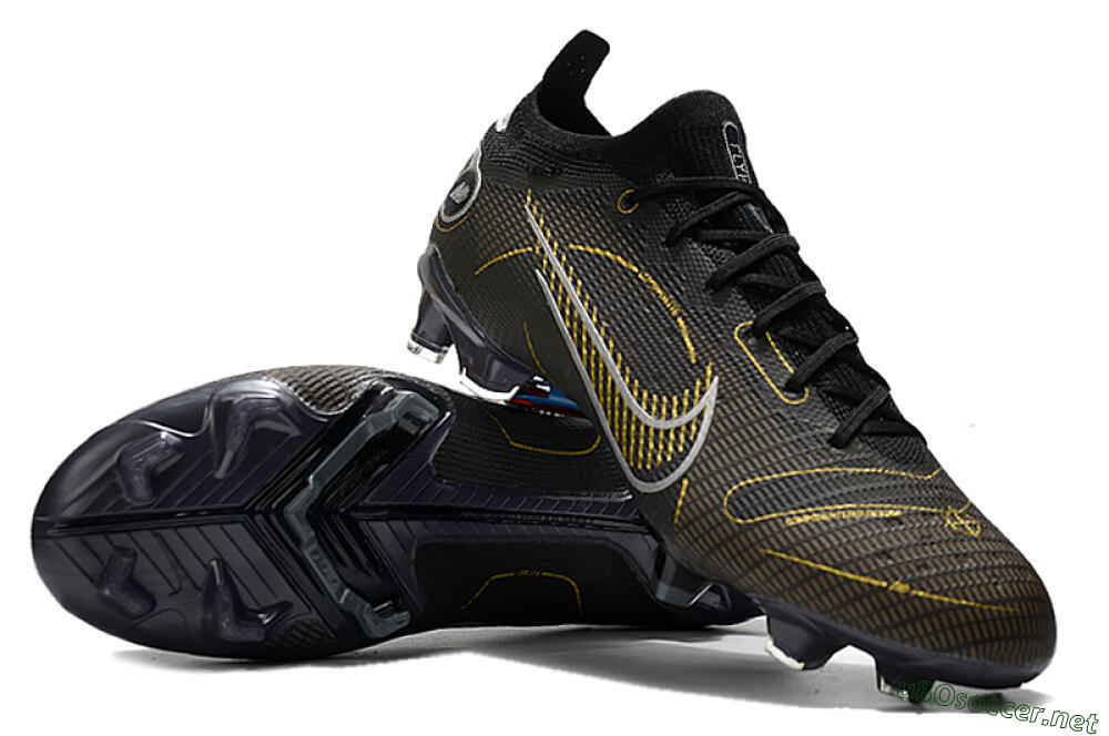 Unisex ike Mercurial Vapor 14 Elite FG Football Boots - Black/Gold/Silver 3