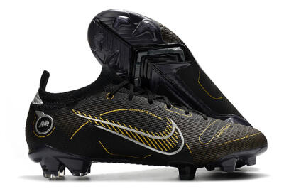 Unisex ike Mercurial Vapor 14 Elite FG Football Boots - Black/Gold/Silver