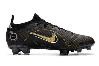 Unisex ike Mercurial Vapor 14 Elite FG Football Boots - Black/Gold/Silver