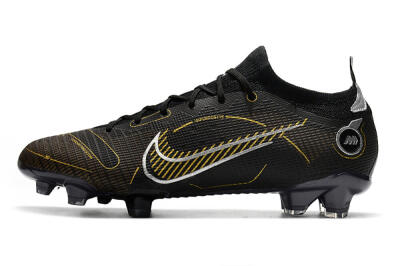 Unisex ike Mercurial Vapor 14 Elite FG Football Boots - Black/Gold/Silver