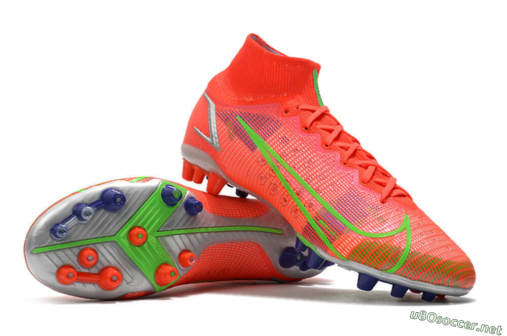 Unisex Nike Mercurial Superfly 8 Elite AG Football Boots - Red/Yellow/Silver 3