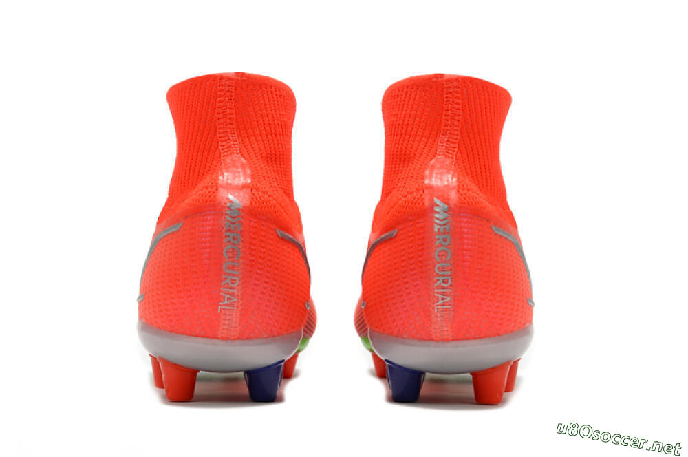 Unisex Nike Mercurial Superfly 8 Elite AG Football Boots - Red/Yellow/Silver 5