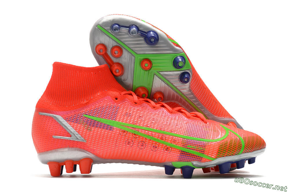 Unisex Nike Mercurial Superfly 8 Elite AG Football Boots - Red/Yellow/Silver 2