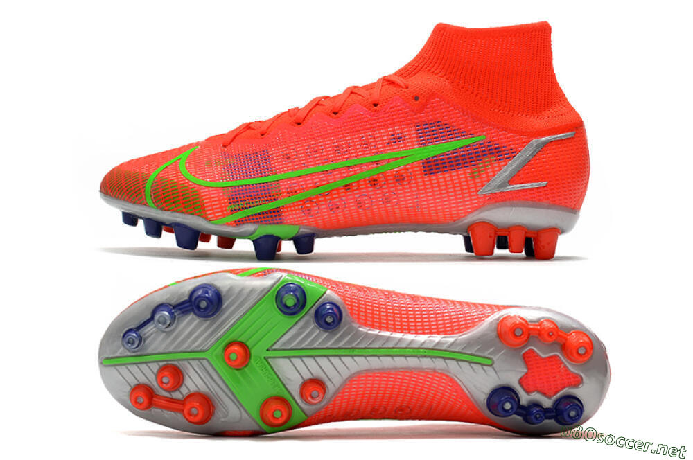 Unisex Nike Mercurial Superfly 8 Elite AG Football Boots - Red/Yellow/Silver 1