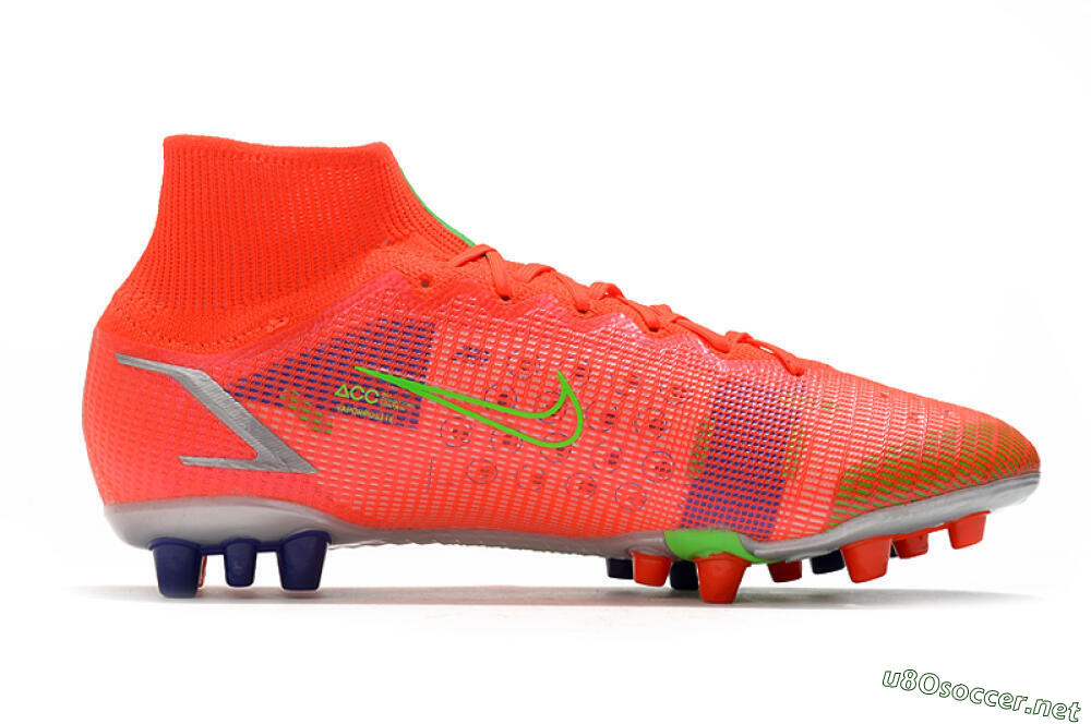 Unisex Nike Mercurial Superfly 8 Elite AG Football Boots - Red/Yellow/Silver 7