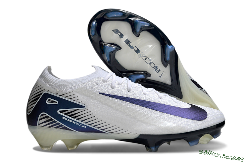Unisex Nike Air Zoom Mercurial Vapor 16 Elite FG Football Boots - White/Blue 2
