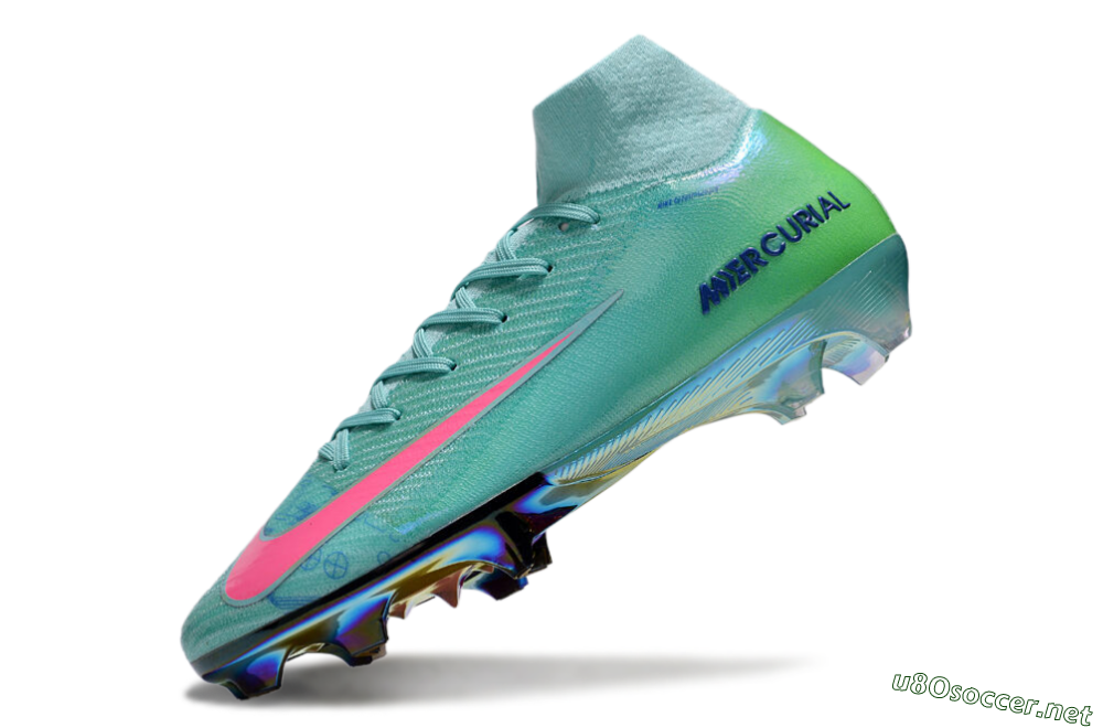 Men's Nike Air Zoom Mercurial Superfly 10 Elite FG Football Boots - Jade/Pink/Yellow 4