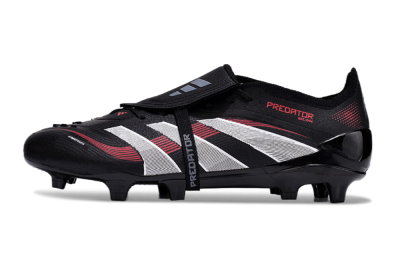 Unisex Adidas Predator Elite Foldover Tongue 2025 Stealth Victory FG Football Boots - Black/White/Red