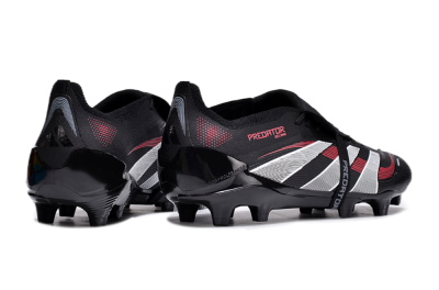 Unisex Adidas Predator Elite Foldover Tongue 2025 Stealth Victory FG Football Boots - Black/White/Red