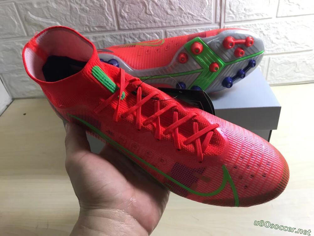 Unisex Nike Mercurial Superfly 8 Elite AG Football Boots - Red/Yellow/Silver