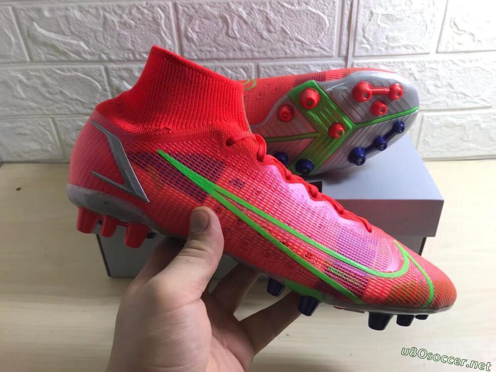 Unisex Nike Mercurial Superfly 8 Elite AG Football Boots - Red/Yellow/Silver