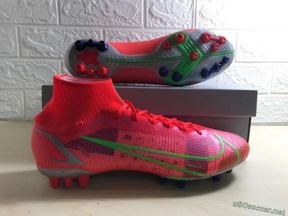 Unisex Nike Mercurial Superfly 8 Elite AG Football Boots - Red/Yellow/Silver