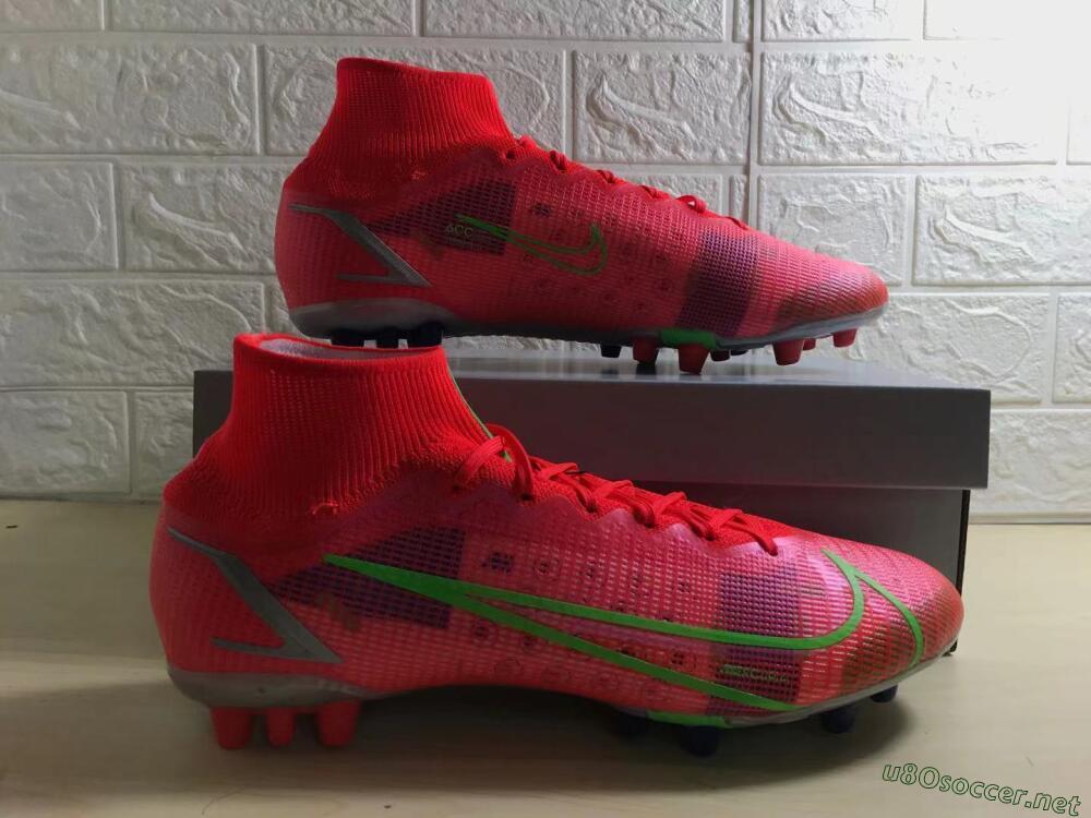 Unisex Nike Mercurial Superfly 8 Elite AG Football Boots - Red/Yellow/Silver