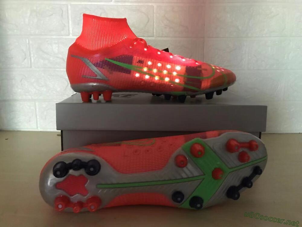 Unisex Nike Mercurial Superfly 8 Elite AG Football Boots - Red/Yellow/Silver