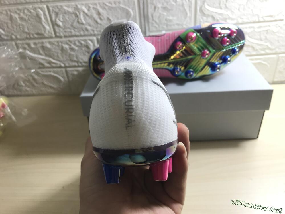 Unisex Nike Mercurial Superfly 8 Elite AG Football Boots - White/Pink/Blue/Yellow