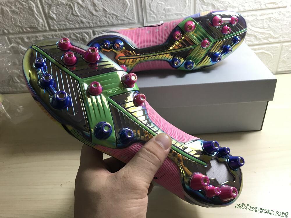 Unisex Nike Mercurial Superfly 8 Elite AG Football Boots - White/Pink/Blue/Yellow