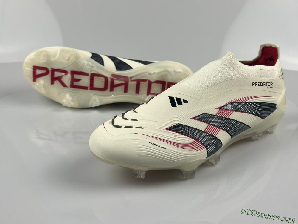 Unisex Adidas Predator Elite Laceless FG Football Boots - Beige/Red/Black