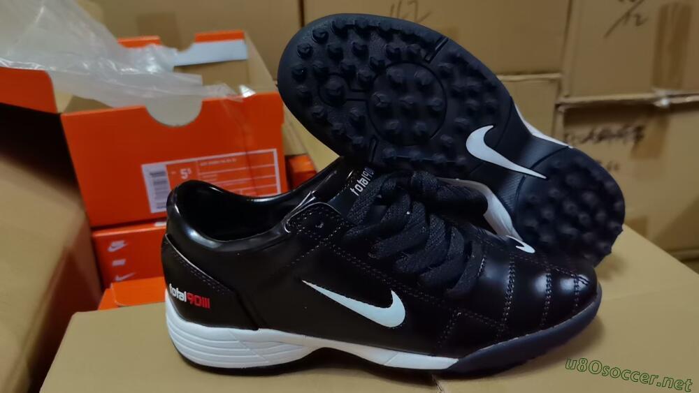 Men's Nike Total 90 II TF Football Shoes - Black/White/Red