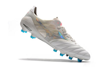 Men's Mizuno Morelia Neo 2 FG Football Boots - White/Silver/Blue
