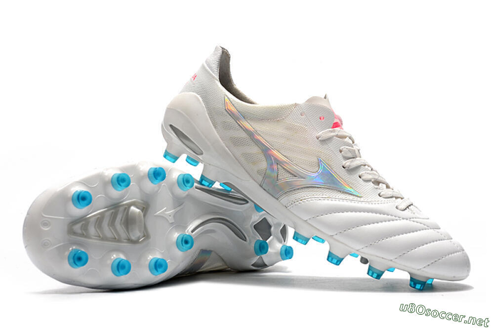 Men's Mizuno Morelia Neo 2 FG Football Boots - White/Silver/Blue 4