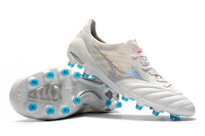 Men's Mizuno Morelia Neo 2 FG Football Boots - White/Silver/Blue