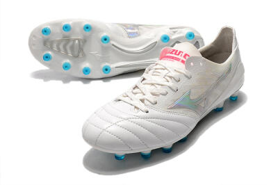 Men's Mizuno Morelia Neo 2 FG Football Boots - White/Silver/Blue