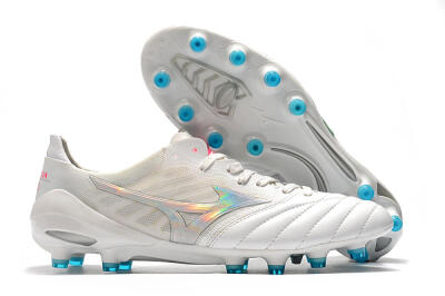 Men's Mizuno Morelia Neo 2 FG Football Boots - White/Silver/Blue