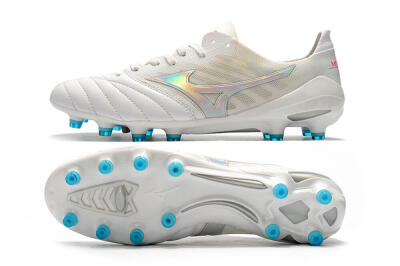 Men's Mizuno Morelia Neo 2 FG Football Boots - White/Silver/Blue