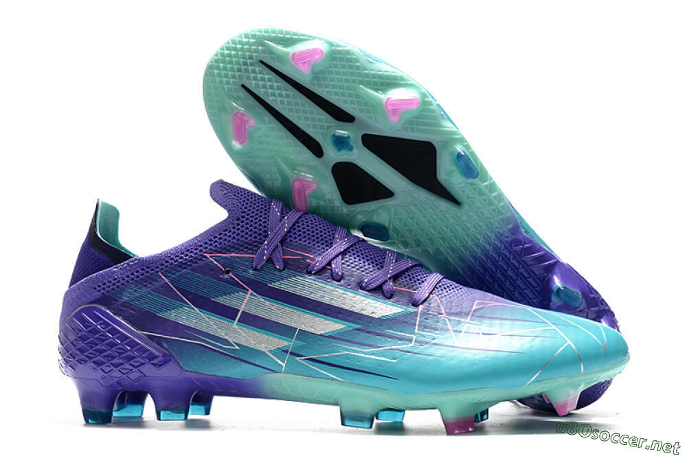 Men's Adidas X Speedflow.1 Messi FG Football Boots - Jade/Purple/Pink 2