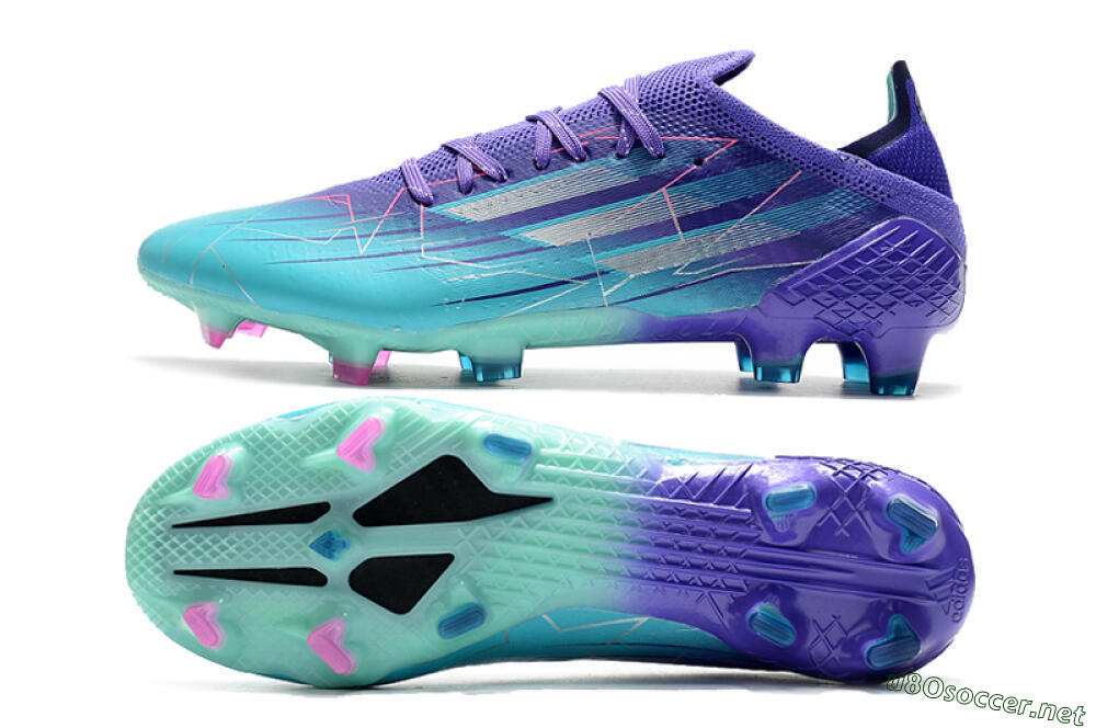 Men's Adidas X Speedflow.1 Messi FG Football Boots - Jade/Purple/Pink 1