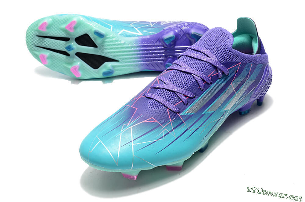 Men's Adidas X Speedflow.1 Messi FG Football Boots - Jade/Purple/Pink 3