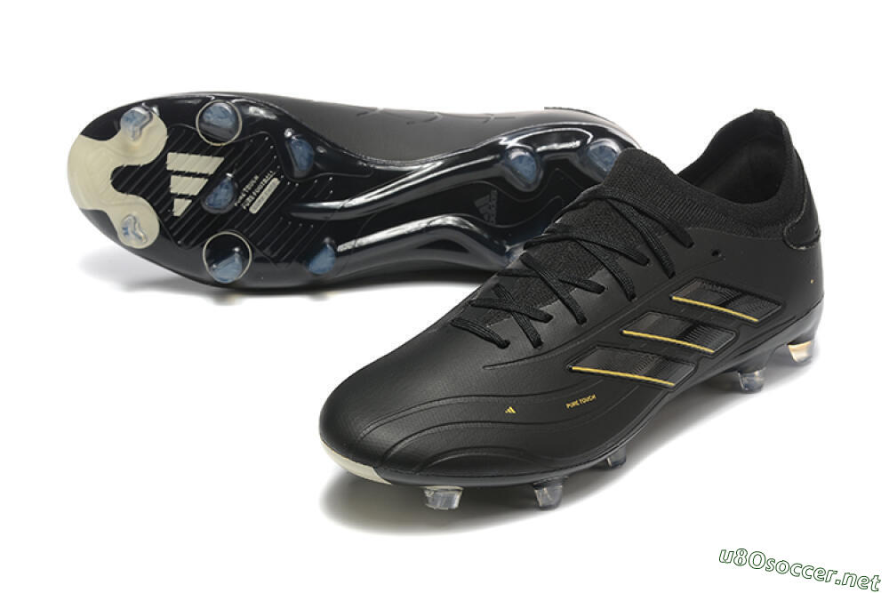Men's Adidas Copa Pure 2+ FG Football Boots - Black/Gold/Blue 3