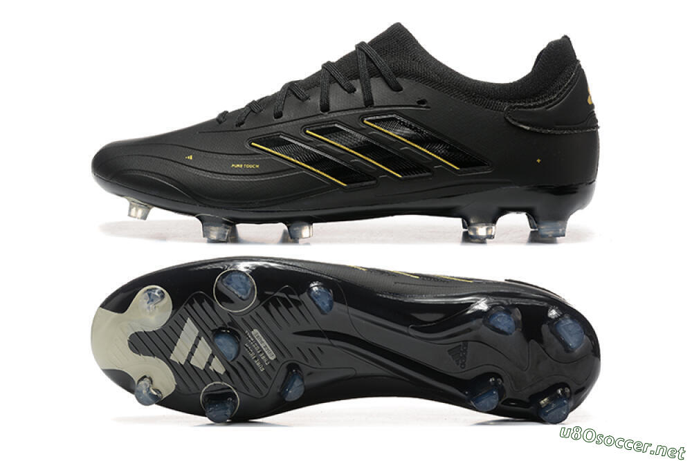 Men's Adidas Copa Pure 2+ FG Football Boots - Black/Gold/Blue 1