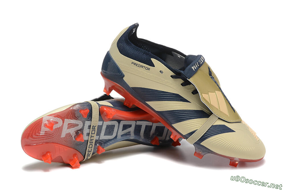 Men's Adidas Predator Elite Foldover Tongue FG Football Boots - Gold/Blue/Red 4
