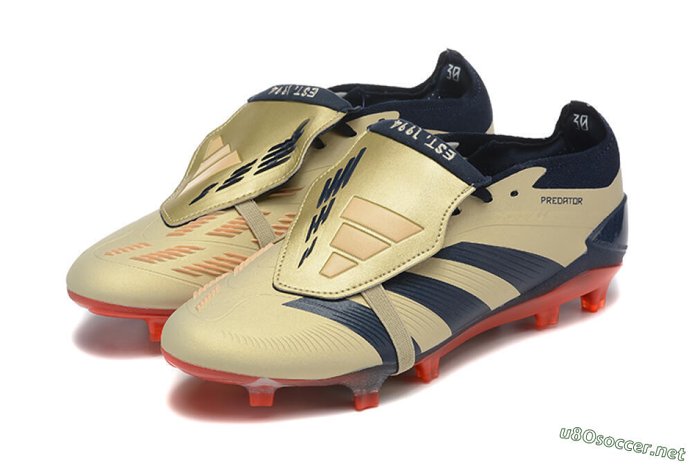 Men's Adidas Predator Elite Foldover Tongue FG Football Boots - Gold/Blue/Red 5