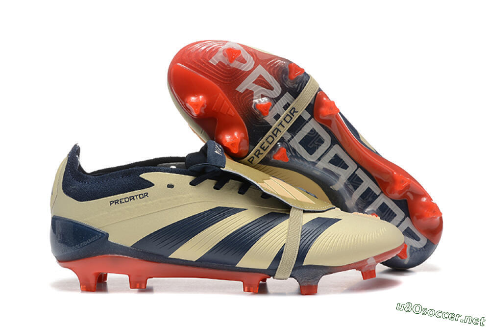 Men's Adidas Predator Elite Foldover Tongue FG Football Boots - Gold/Blue/Red 2