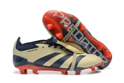 Men's Adidas Predator Elite Foldover Tongue FG Football Boots - Gold/Blue/Red