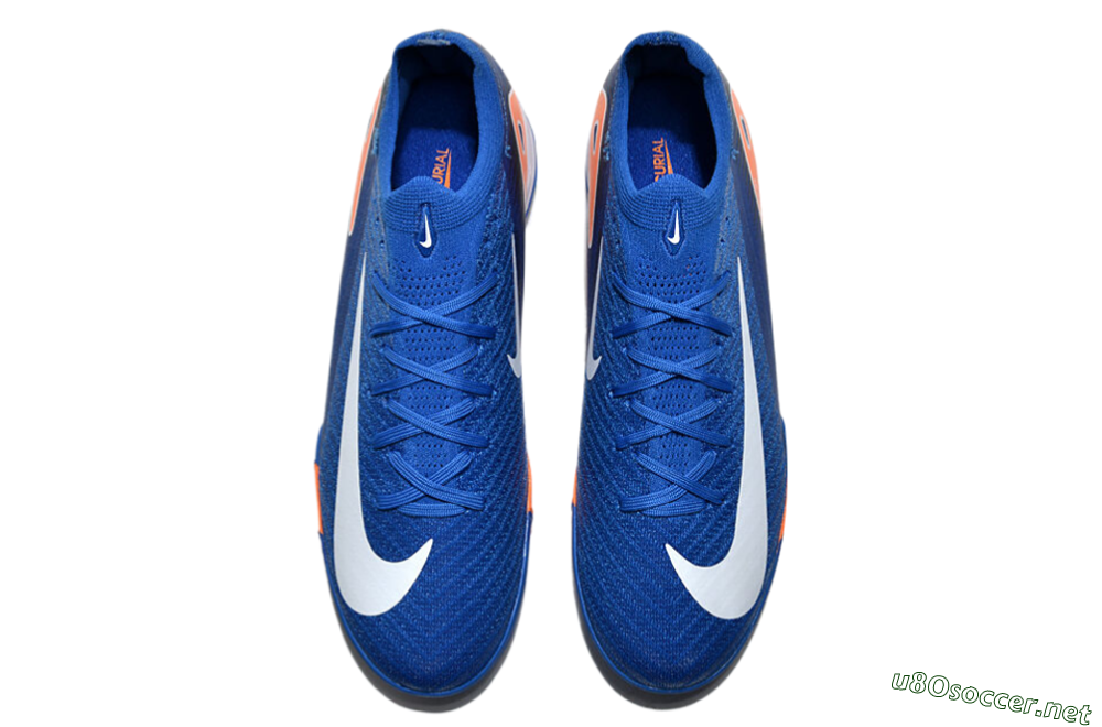 Unisex Nike Air Zoom Mercurial Vapor 16 Elite TF Football Shoes - Blue/White/Orange 4
