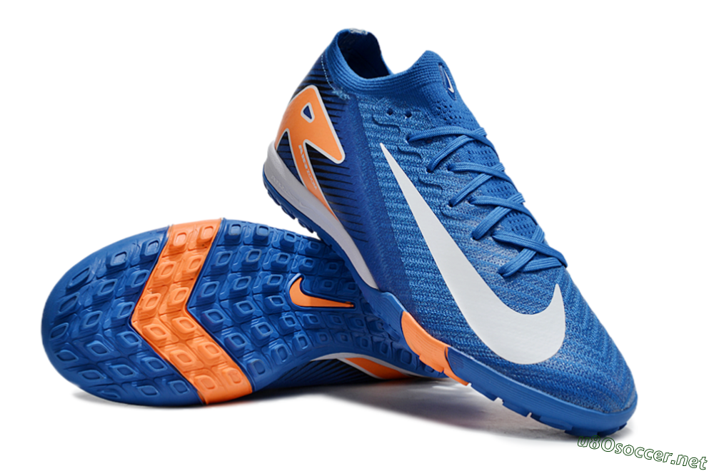 Unisex Nike Air Zoom Mercurial Vapor 16 Elite TF Football Shoes - Blue/White/Orange 3
