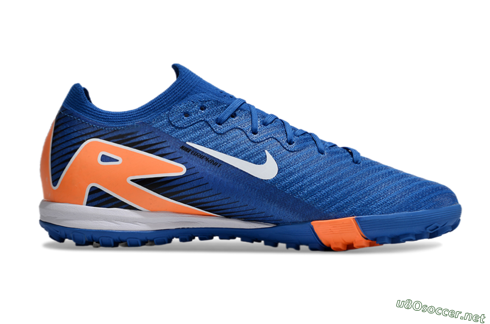 Unisex Nike Air Zoom Mercurial Vapor 16 Elite TF Football Shoes - Blue/White/Orange 6