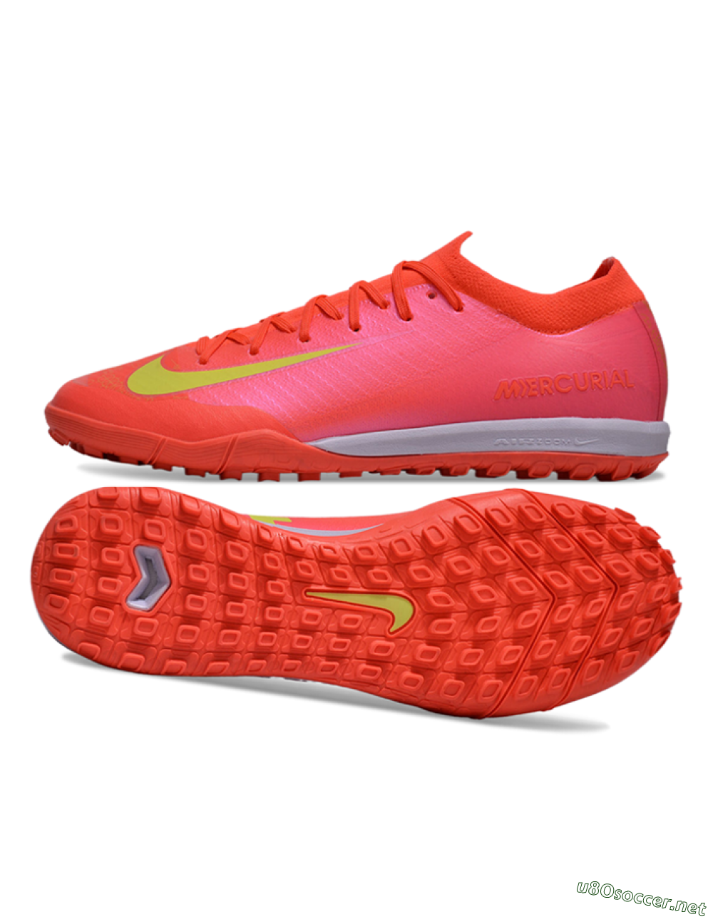 Unisex Nike Air Zoom Mercurial Vapor 16 Elite TF Football Shoes - Pink/Yellow/White 1