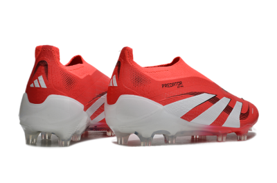 Men's Adidas Predator+ 24 Laceless FG Football Boots - Red/White/Black