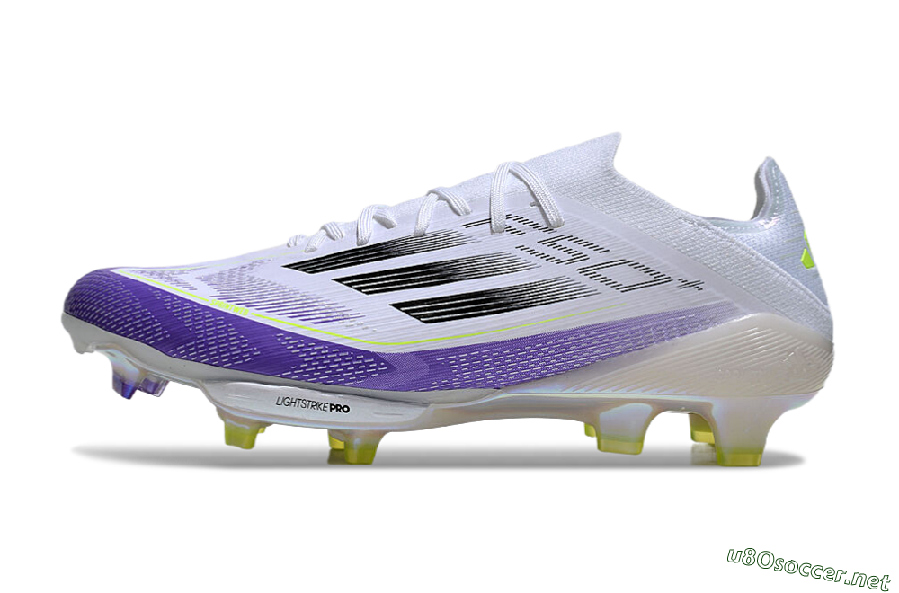 Unisex Adidas F50+ Elite Lightstrike Pro FG Football Boots - White/Black/Purple 0