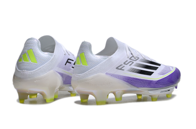 Unisex Adidas F50+ Elite Lightstrike Pro FG Football Boots - White/Black/Purple