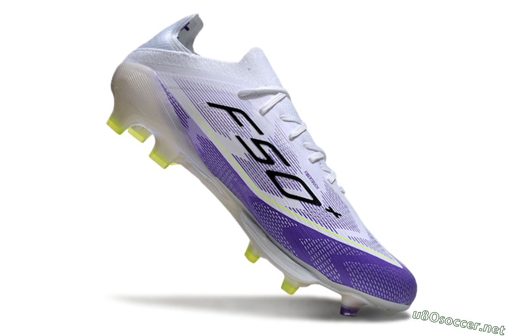 Unisex Adidas F50+ Elite Lightstrike Pro FG Football Boots - White/Black/Purple 4