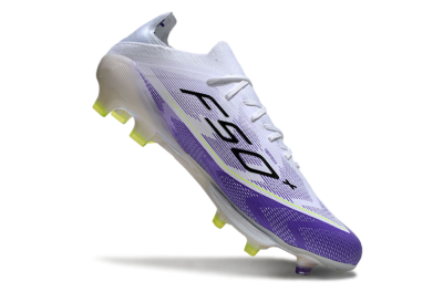 Unisex Adidas F50+ Elite Lightstrike Pro FG Football Boots - White/Black/Purple