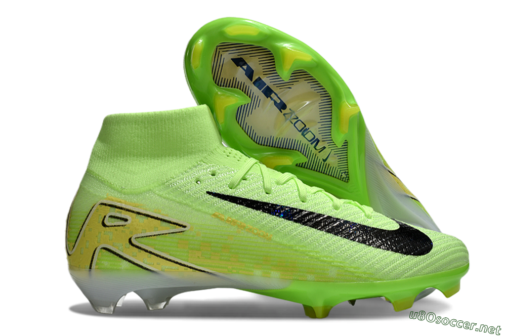 Unisex Nike Air Zoom Mercurial Superfly 10 Elite FG Football Boots - Green/Black/White 2