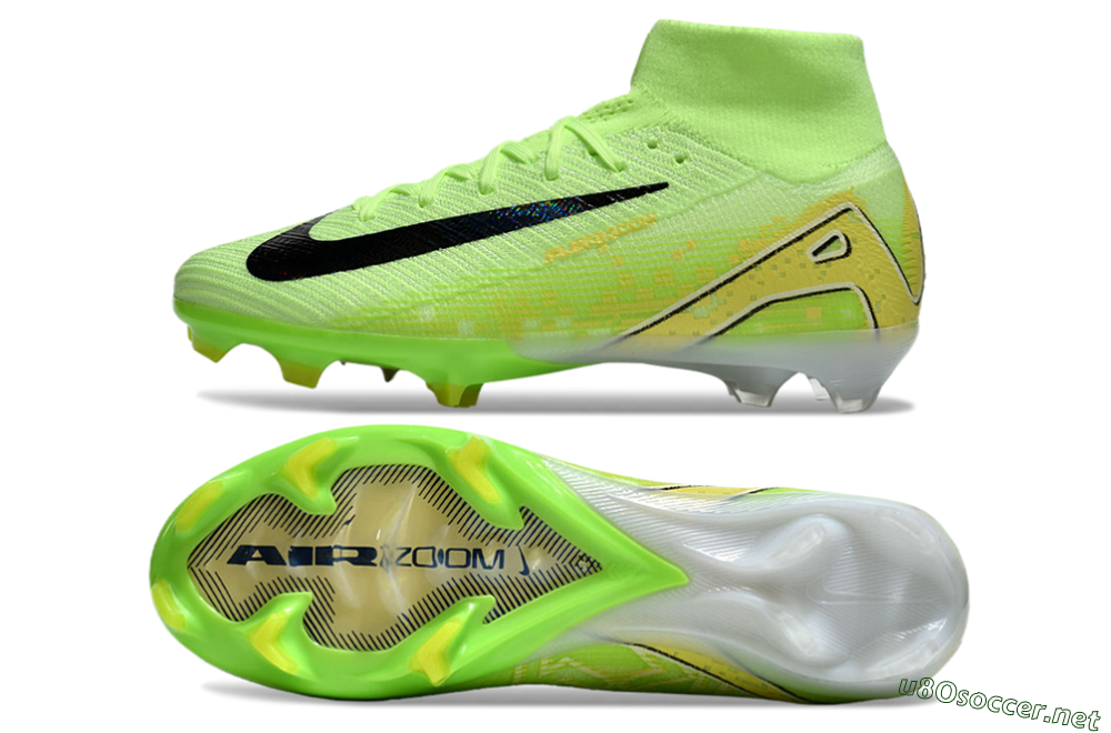 Unisex Nike Air Zoom Mercurial Superfly 10 Elite FG Football Boots - Green/Black/White 1