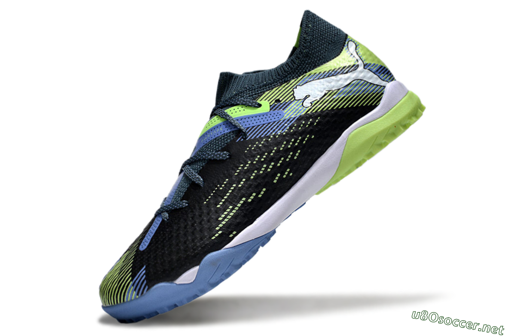 Men's Puma Future Ultimate TF Football Shoes - Black/Yellow/Blue 5