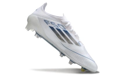 Men's Adidas F50 Elite FG Football Boots - White/Silver/Blue